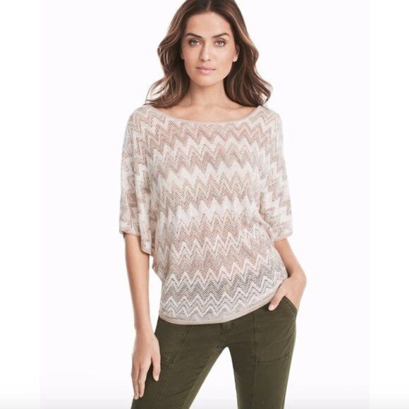 WHBM Chevron Dolman Cross-Back Sweater Size XS - Picture 1 of 8